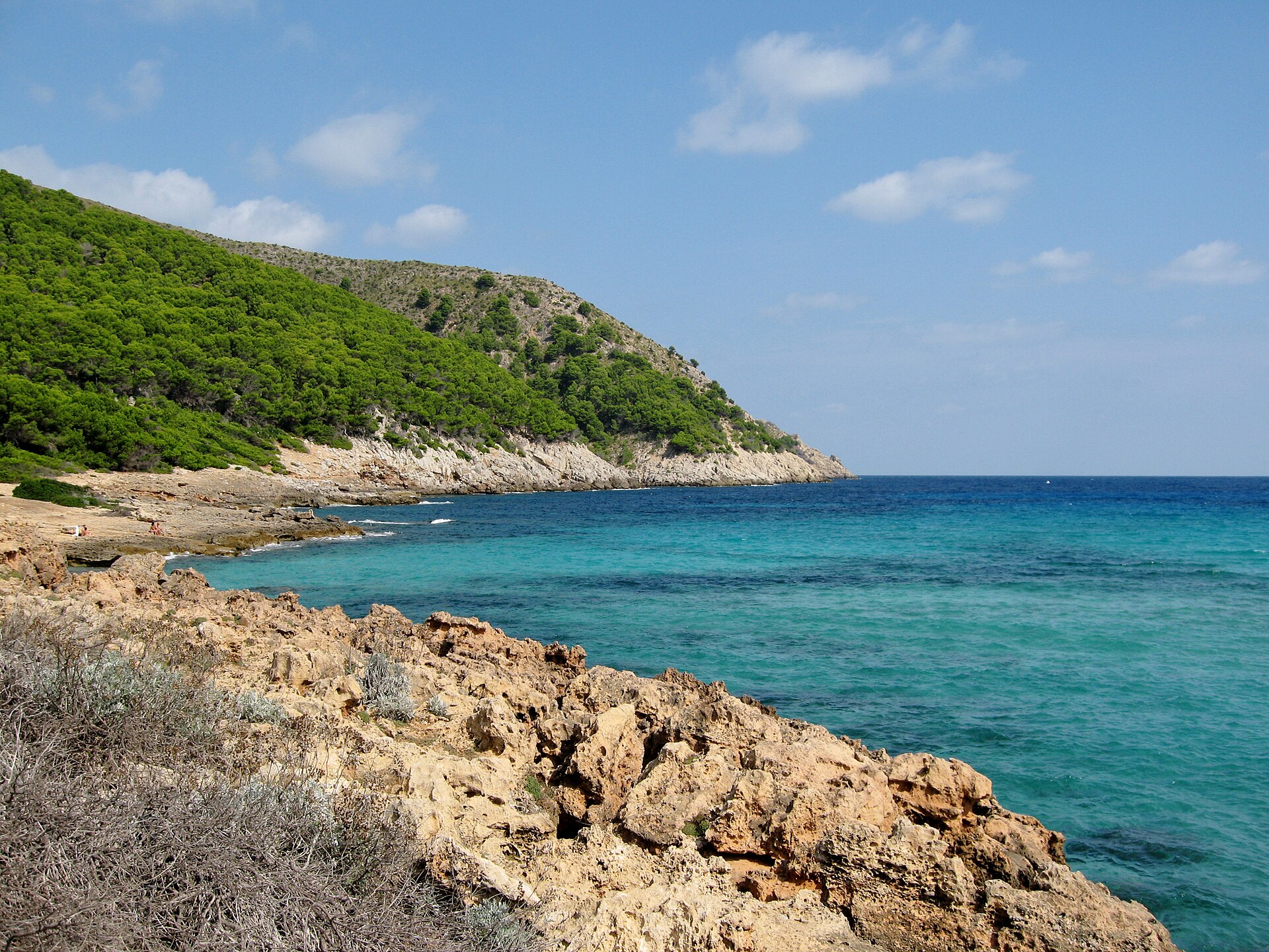 Lado occidental de Cala Moltó en Capdepera