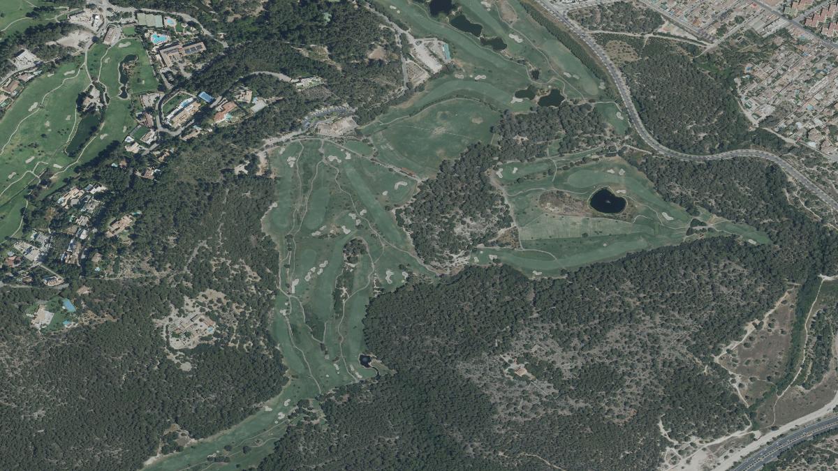 Vista aérea de Golf Son Muntaner y su entorno