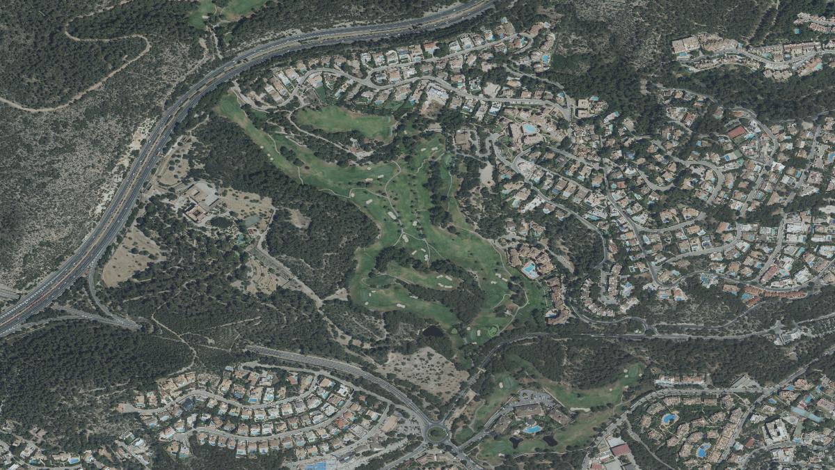 Vista aérea de Real Golf de Bendinat y su entorno
